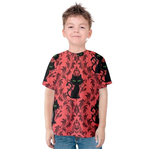 Cat Pattern Kids  Cotton Tee by InPlainSightStyle