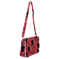 Cat Pattern Shoulder Bag With Back Zipper by InPlainSightStyle