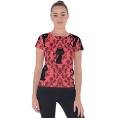 Cat Pattern Short Sleeve Sports Top  by InPlainSightStyle