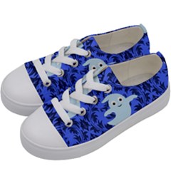 Ghost Pattern Kids  Low Top Canvas Sneakers by InPlainSightStyle