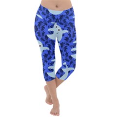 Ghost Pattern Lightweight Velour Capri Yoga Leggings by InPlainSightStyle