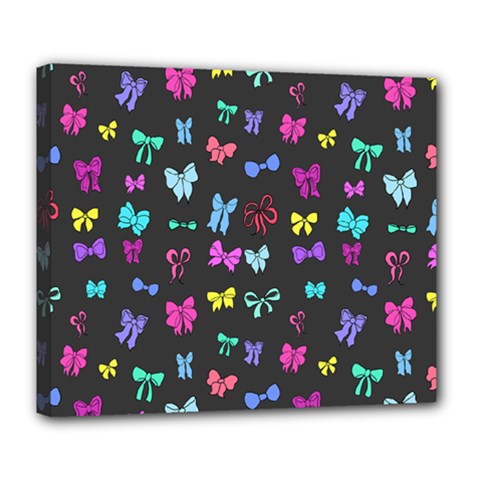 Bows On Black Deluxe Canvas 24  X 20  (stretched) by Daria3107