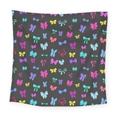 Bows On Black Square Tapestry (large) by Daria3107