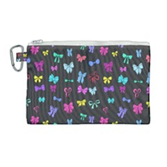Bows On Black Canvas Cosmetic Bag (large) by Daria3107