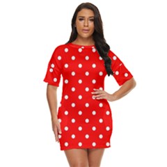 1950 Red White Dots Just Threw It On Dress by SomethingForEveryone
