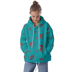 Red Drops Kids  Oversized Hoodie by SychEva
