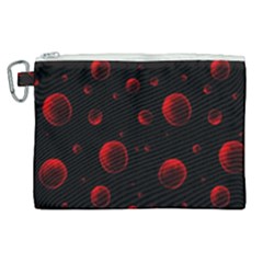 Red Drops On Black Canvas Cosmetic Bag (xl) by SychEva