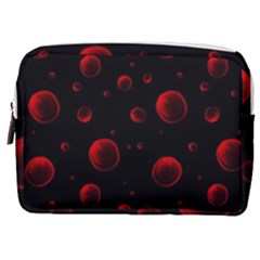 Red Drops On Black Make Up Pouch (medium) by SychEva