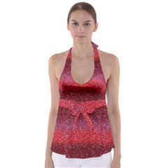 Red Sequins Babydoll Tankini Top by SychEva