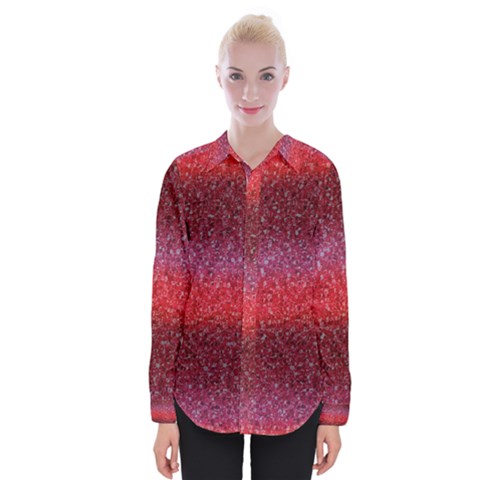 Red Sequins Womens Long Sleeve Shirt by SychEva