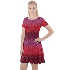 Red Sequins Cap Sleeve Velour Dress  by SychEva