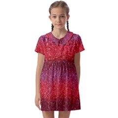 Red Sequins Kids  Asymmetric Collar Dress by SychEva