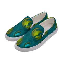 Gold On Green Women s Canvas Slip Ons