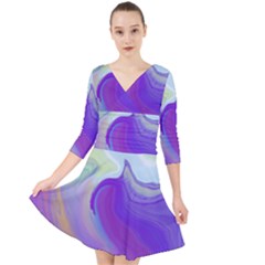 Good Vibrations Quarter Sleeve Front Wrap Dress by kiernankallan
