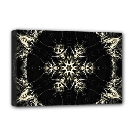 Bnw Mandala Deluxe Canvas 18  X 12  (stretched) by MRNStudios