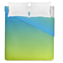 Gradient Blue Green Duvet Cover Double Side (queen Size) by ddcreations