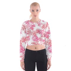 Red Splashes On A White Background Cropped Sweatshirt by SychEva