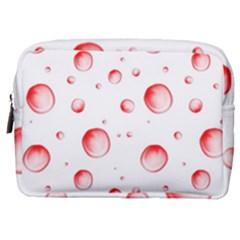 Red Drops On White Background Make Up Pouch (medium) by SychEva