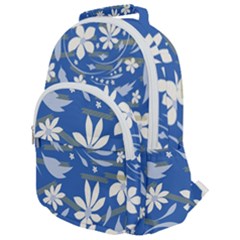 Folk Flowers Pattern Rounded Multi Pocket Backpack by Eskimos