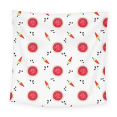 Slices Of Red And Juicy Watermelon Square Tapestry (large) by SychEva