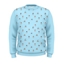 Cute Kawaii Dogs Pattern At Sky Blue Men s Sweatshirt
