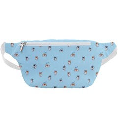 Cute Kawaii Dogs Pattern At Sky Blue Waist Bag 