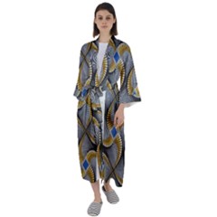 Modern Optaart Maxi Satin Kimono