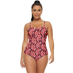 Digital Waves Retro Full Coverage Swimsuit by Sparkle
