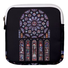 Chartres-cathedral-notre-dame-de-paris-amiens-cath-stained-glass Mini Square Pouch by Sudhe