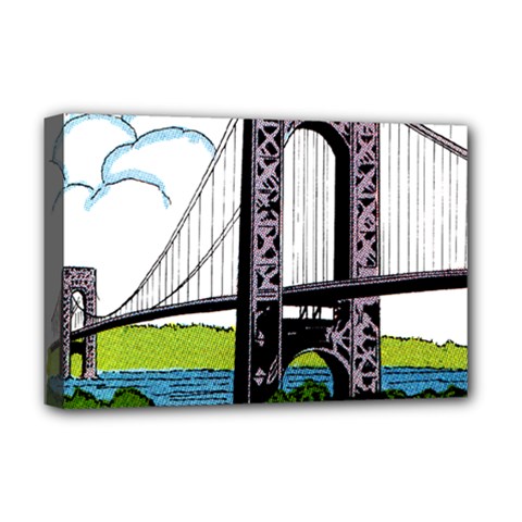 Bridge-vintage-clip-art-color Deluxe Canvas 18  X 12  (stretched)