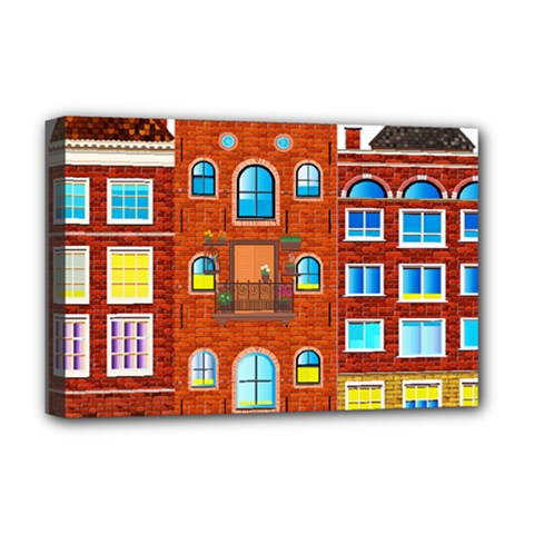 Town-buildings-old-brick-building Deluxe Canvas 18  X 12  (stretched)