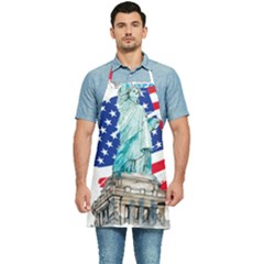 Statue Of Liberty Independence Day Poster Art Kitchen Apron by Sudhe