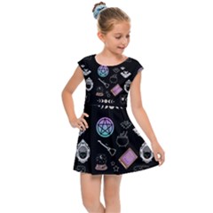 Pastel Goth Witch Kids  Cap Sleeve Dress