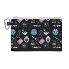 Pastel Goth Witch Canvas Cosmetic Bag (large) by InPlainSightStyle