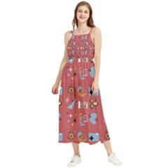 50s Red Boho Sleeveless Summer Dress by InPlainSightStyle