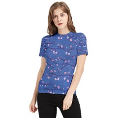 Branches With Peach Flowers Women s Short Sleeve Rash Guard