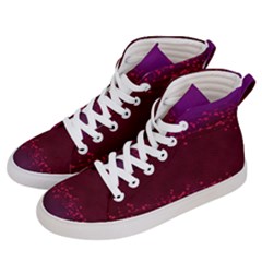 Red Splashes On Purple Background Men s Hi-top Skate Sneakers by SychEva