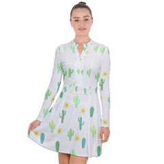 Green Cacti With Sun Long Sleeve Panel Dress by SychEva
