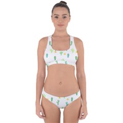 Green Cacti With Sun Cross Back Hipster Bikini Set by SychEva