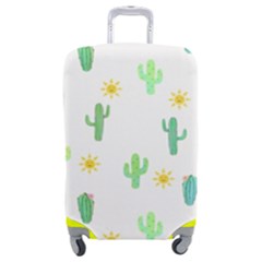Green Cacti With Sun Luggage Cover (medium) by SychEva