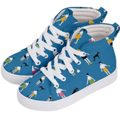 Girls Walk With Their Dogs Kids  Hi-top Skate Sneakers by SychEva