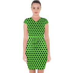 Metallic Mesh Screen-green Capsleeve Drawstring Dress  by impacteesstreetweareight