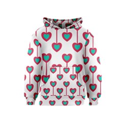 Red Hearts On A White Background Kids  Pullover Hoodie by SychEva