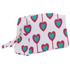 Red Hearts On A White Background Wristlet Pouch Bag (large) by SychEva