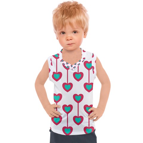 Red Hearts On A White Background Kids  Sport Tank Top by SychEva