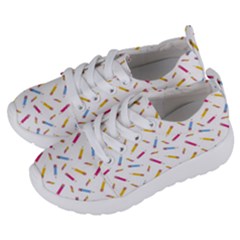Multicolored Pencils And Erasers Kids  Lightweight Sports Shoes by SychEva