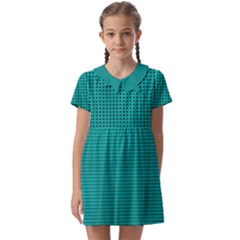 Metallic Mesh Screen 2-blue Kids  Asymmetric Collar Dress by impacteesstreetweareight
