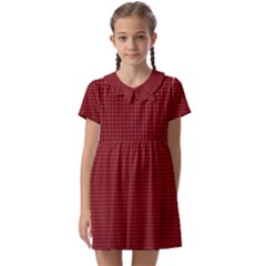 Metallic Mesh Screen 2-red Kids  Asymmetric Collar Dress by impacteesstreetweareight