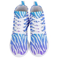 White Tiger Purple & Blue Animal Fur Print Stripes Women s Lightweight High Top Sneakers by Casemiro
