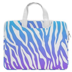 White Tiger Purple & Blue Animal Fur Print Stripes Macbook Pro Double Pocket Laptop Bag (large)